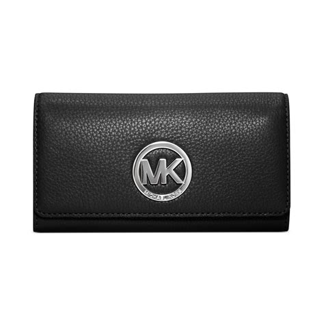 michael kors fulton wallet black and silver|Michael Kors black wallet women's.